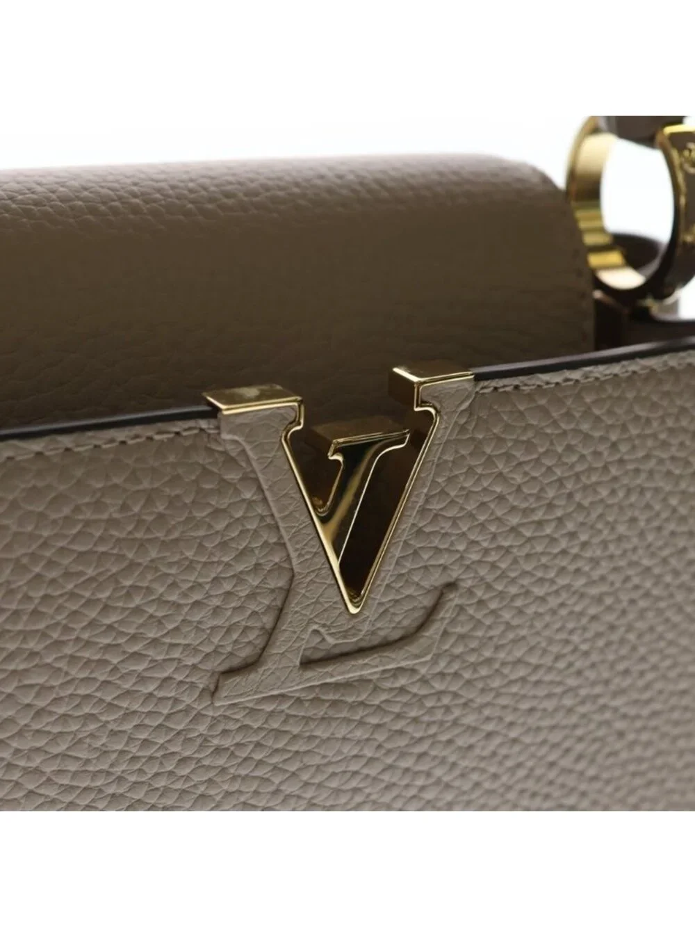 Louis Vuitton Capucines BB Galle Taurillon 2-Way Shoulder Bag Beige Leather Gold
